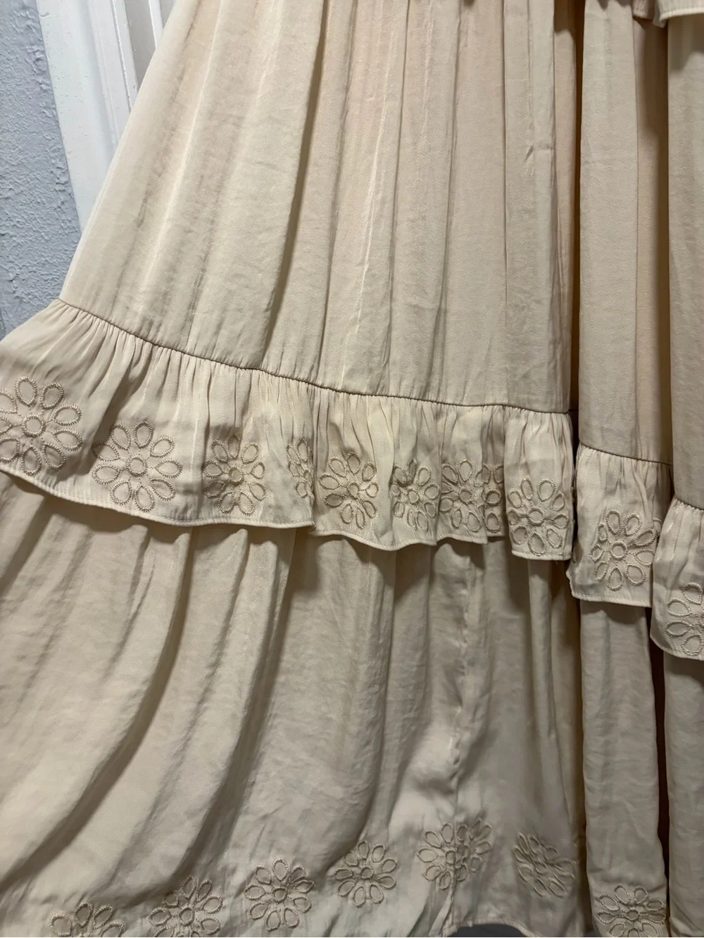 Joie Cream Tiered Embroidered Maxi Skirt - Picture 6 of 7
